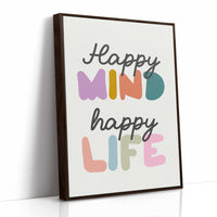 Happy Mind Happy Life Colorful Typography