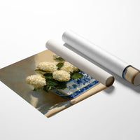 White Blooms in Blue Porcelain