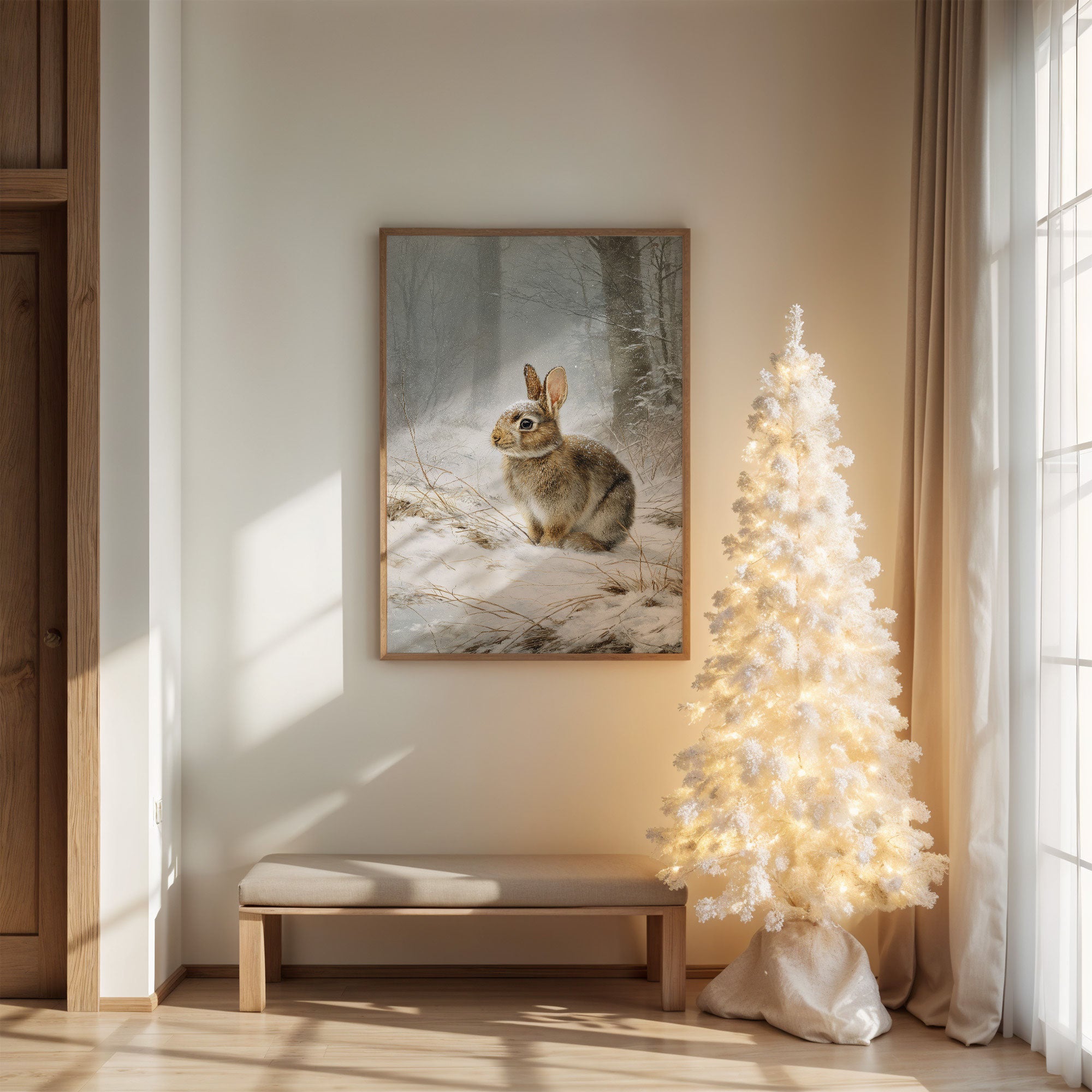 Winter Rabbit Finds Silent Snow