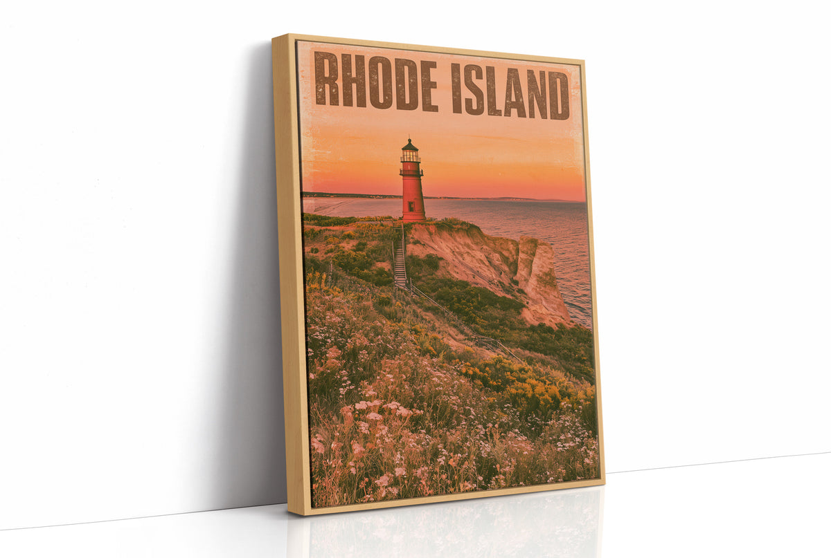 Red Lighthouse Cliffside Sunset