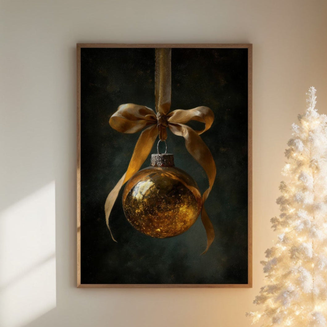 Golden Ornament Holds December's Light