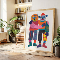 Embrace of Colorful Companionship