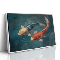 Koi Circle Through Teal Depths