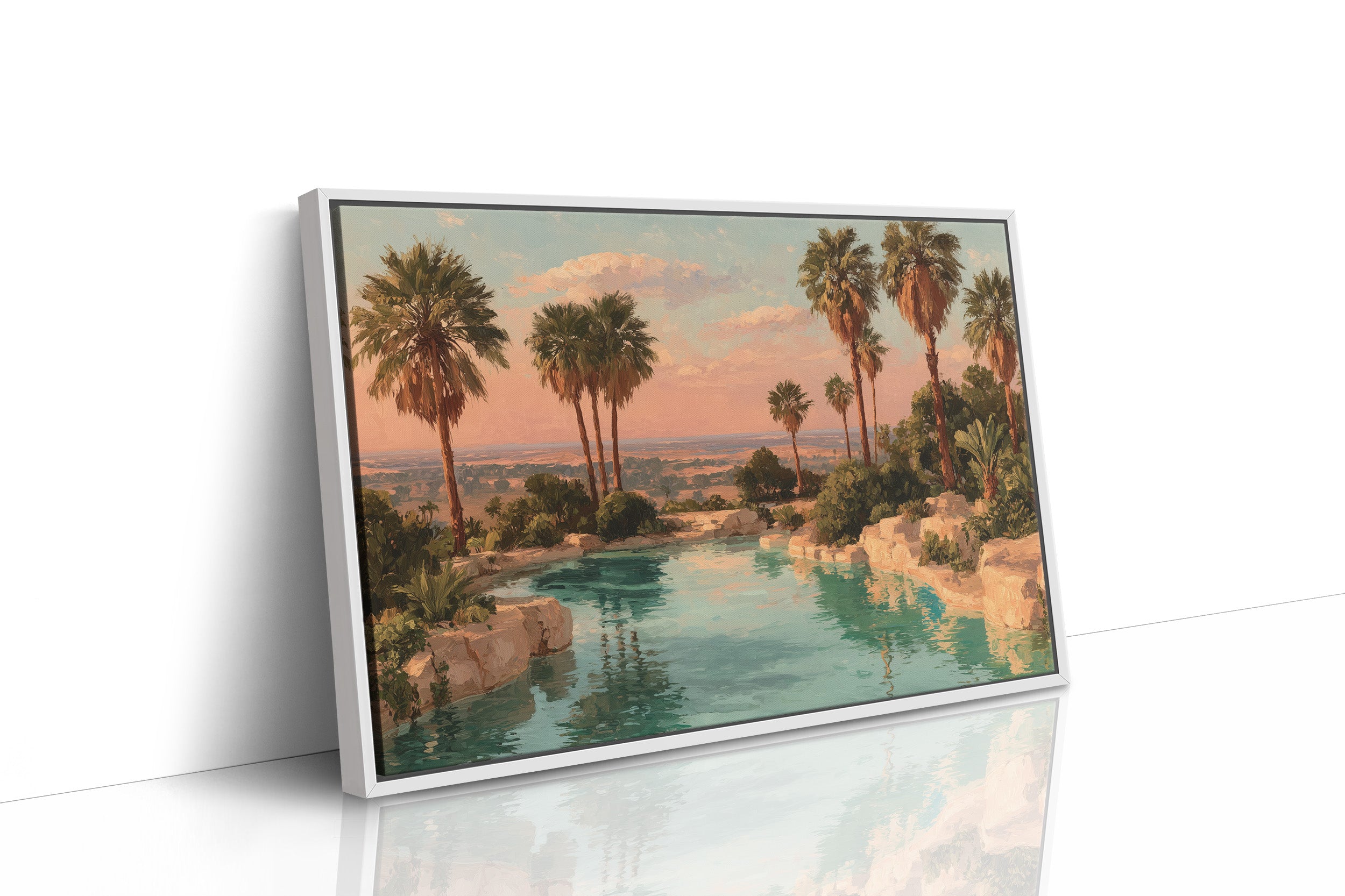 Desert Oasis at Sunset