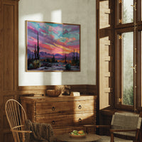 Saguaros Dance Under Painted Skies