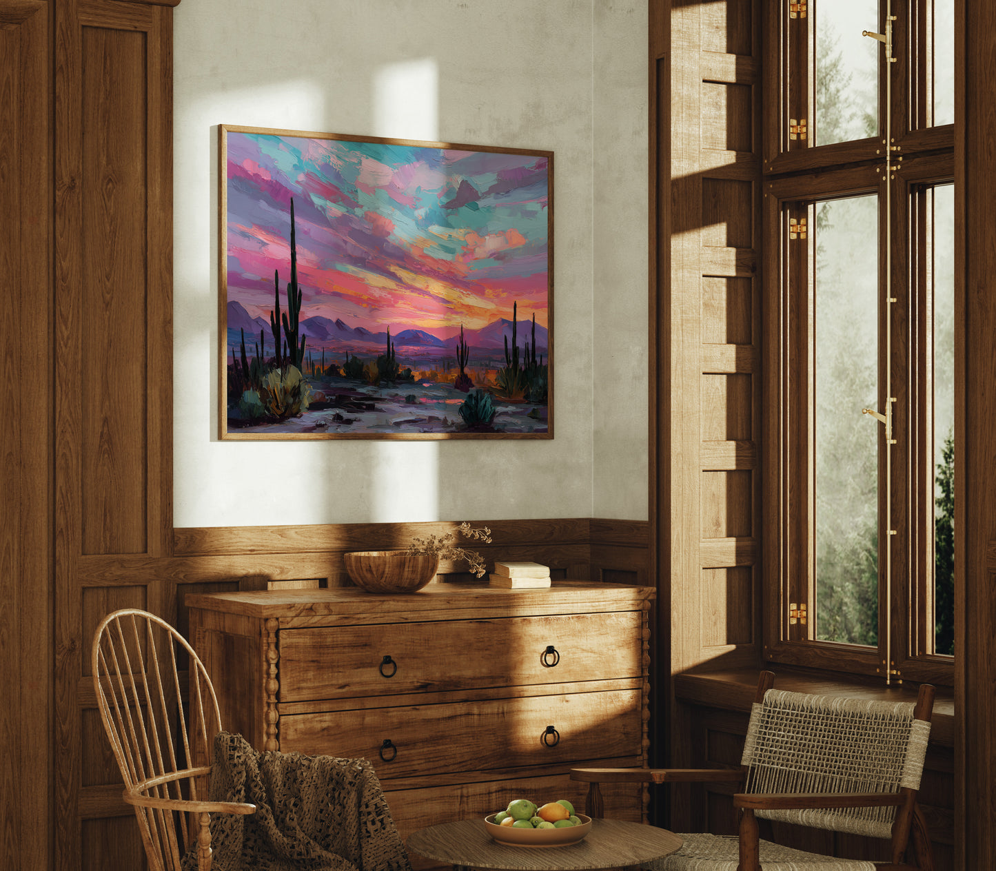 Saguaros Dance Under Painted Skies