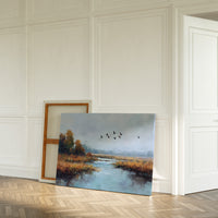 Autumn Geese Cross Silver Waters