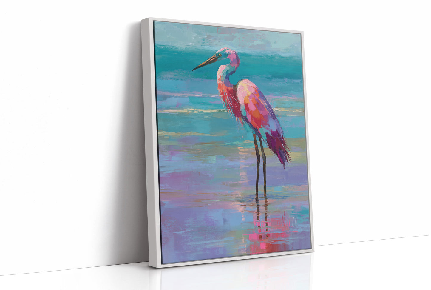 Flamingo Whispers Against Teal Tides