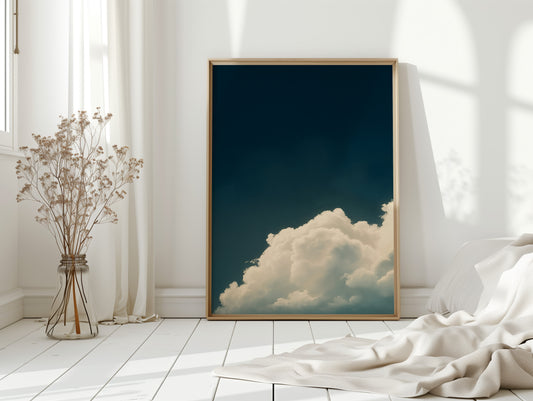 Rising Cloud Beneath Deep Sky