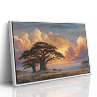 Two Baobabs, One Shared Sunset