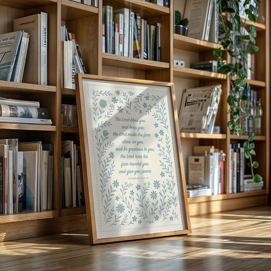The Lord Bless You Floral Scripture Print