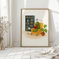 Gentleman Pickle Reading at Home