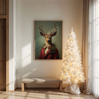 Festive Stag Adjusts His Bow