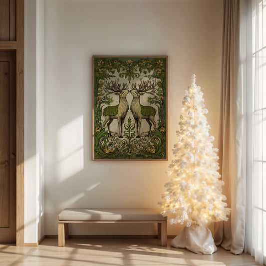 Winter Stags Dance Among Vines