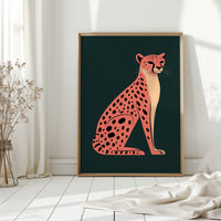 Pop Art Cheetah in Coral