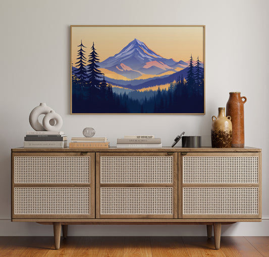 Alpine Gold Bathes Mountain Peaks