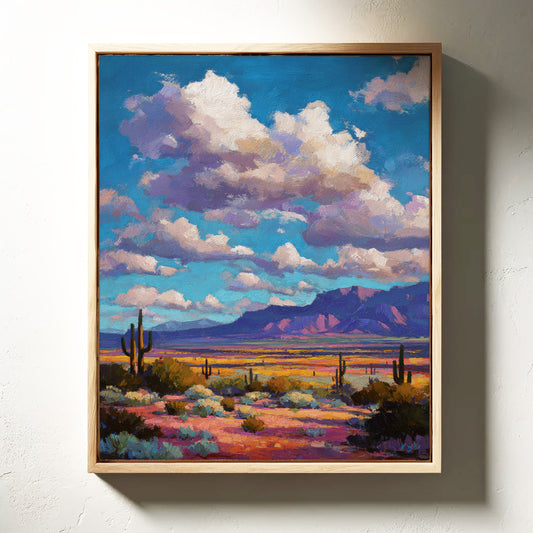 Desert Symphony Under Lavender Clouds