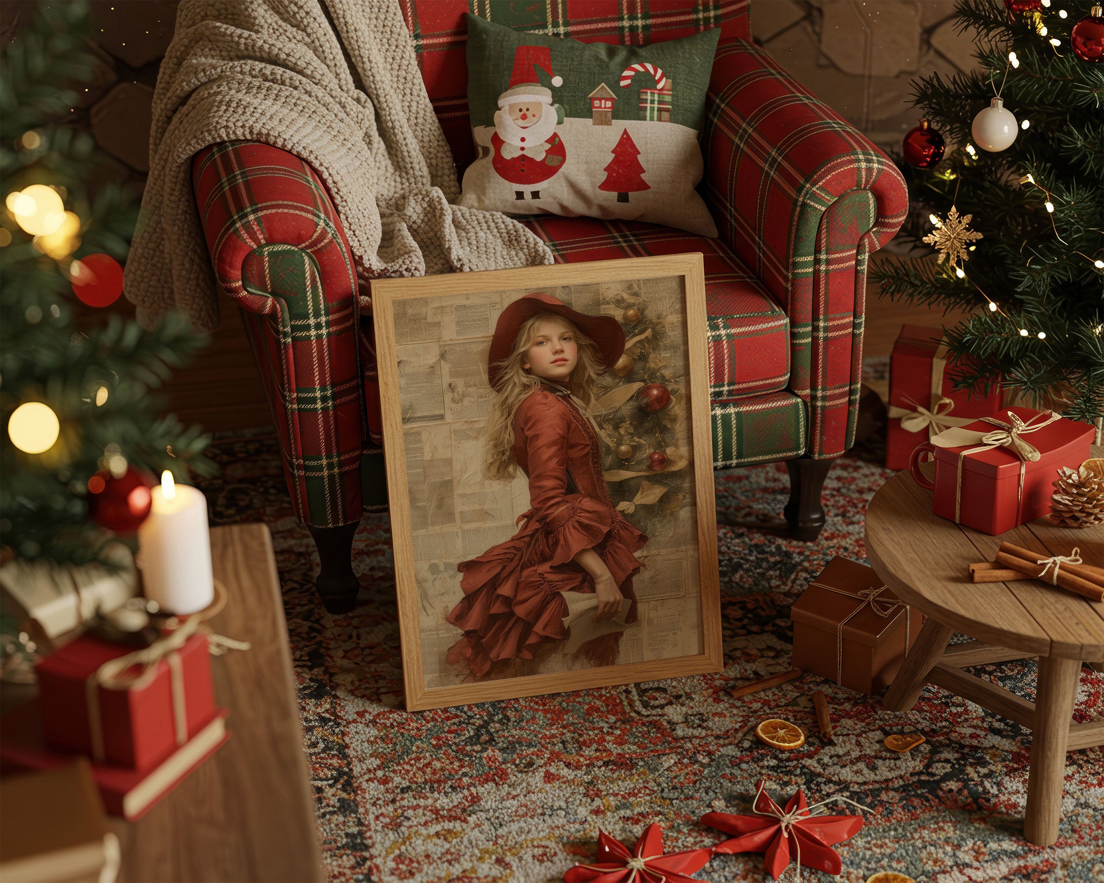 Crimson Tales Meet Winter's Glow