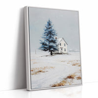 Farmhouse Under Blue Spruce