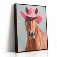 Pink Cowgirl Rides At Dawn