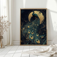 Moonlit Majesty in Gilded Plumes