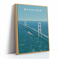 Mackinac Bridge Freighter Crossing
