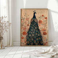 Antique Elegance with Scarlet Bloom