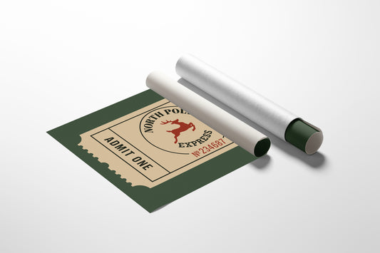North Pole Express Ticket Print