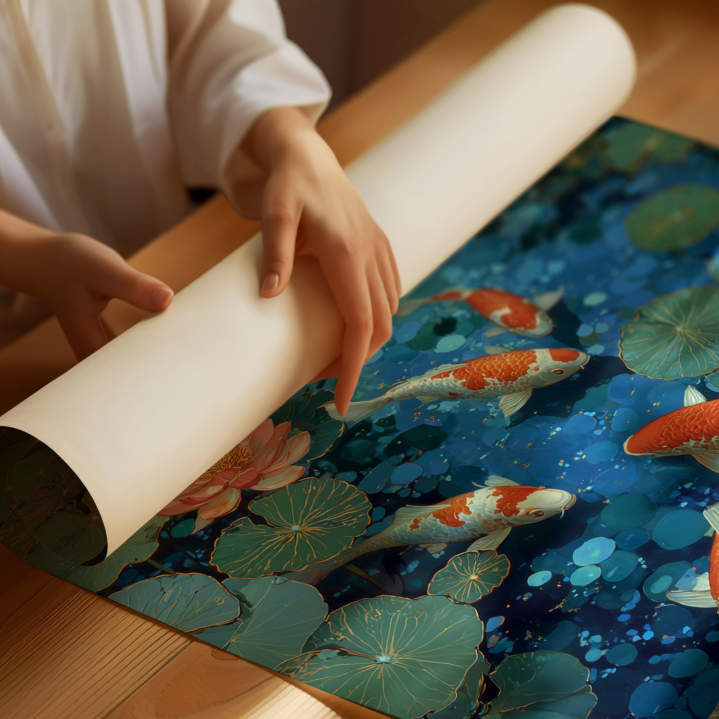 Koi Dance Through Lotus Dreams