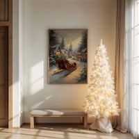 Sleigh Rests By Winter's Glowing Path