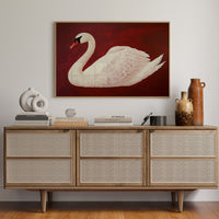 White Swan Against Crimson Night