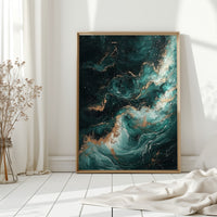 Celestial Drift in Emerald and Gold