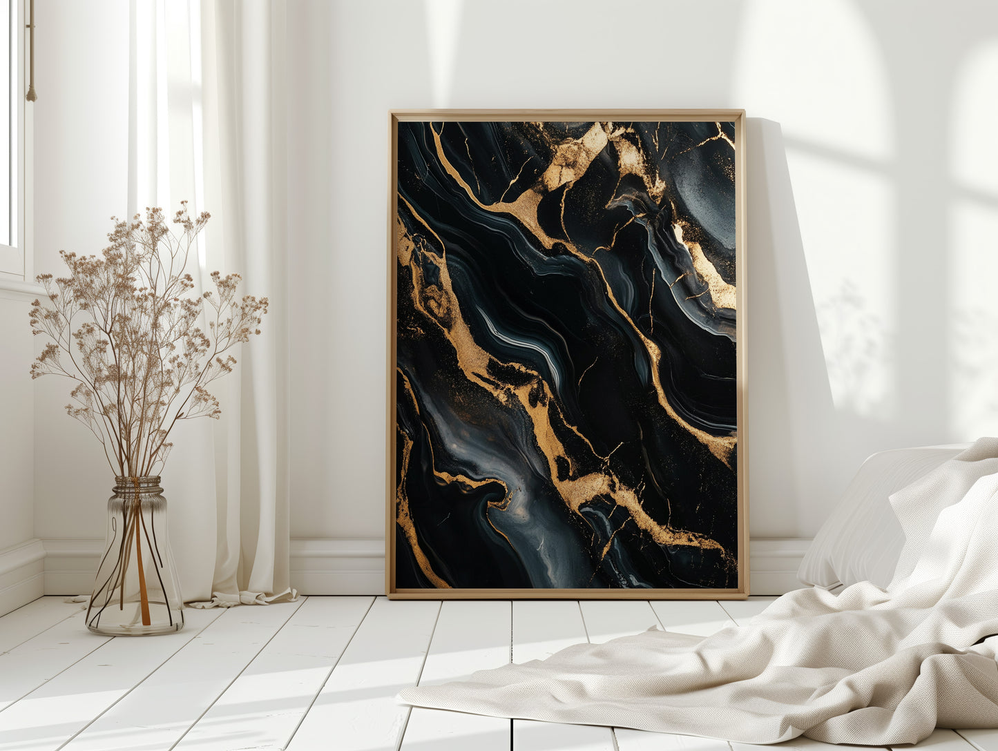 Black Marble Blaze with Liquid Gold