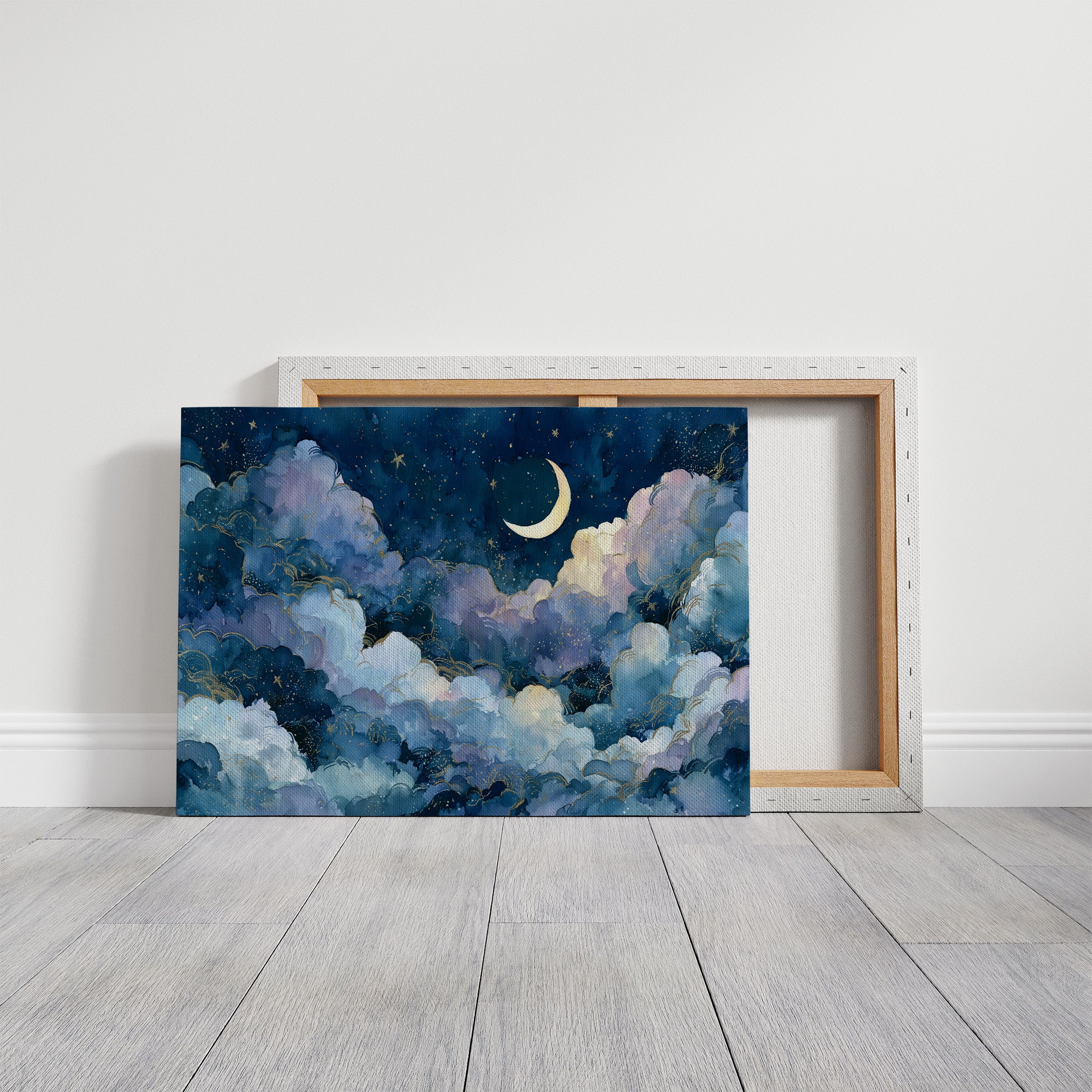 Gold-Lined Clouds and Crescent Light