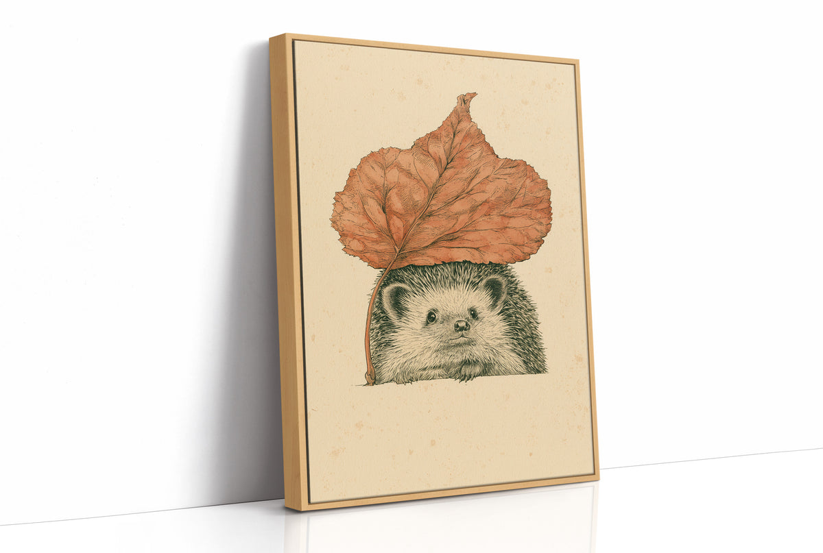 Hedgehog Autumn Leaf Umbrella