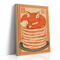 Fox Napping on Pancakes