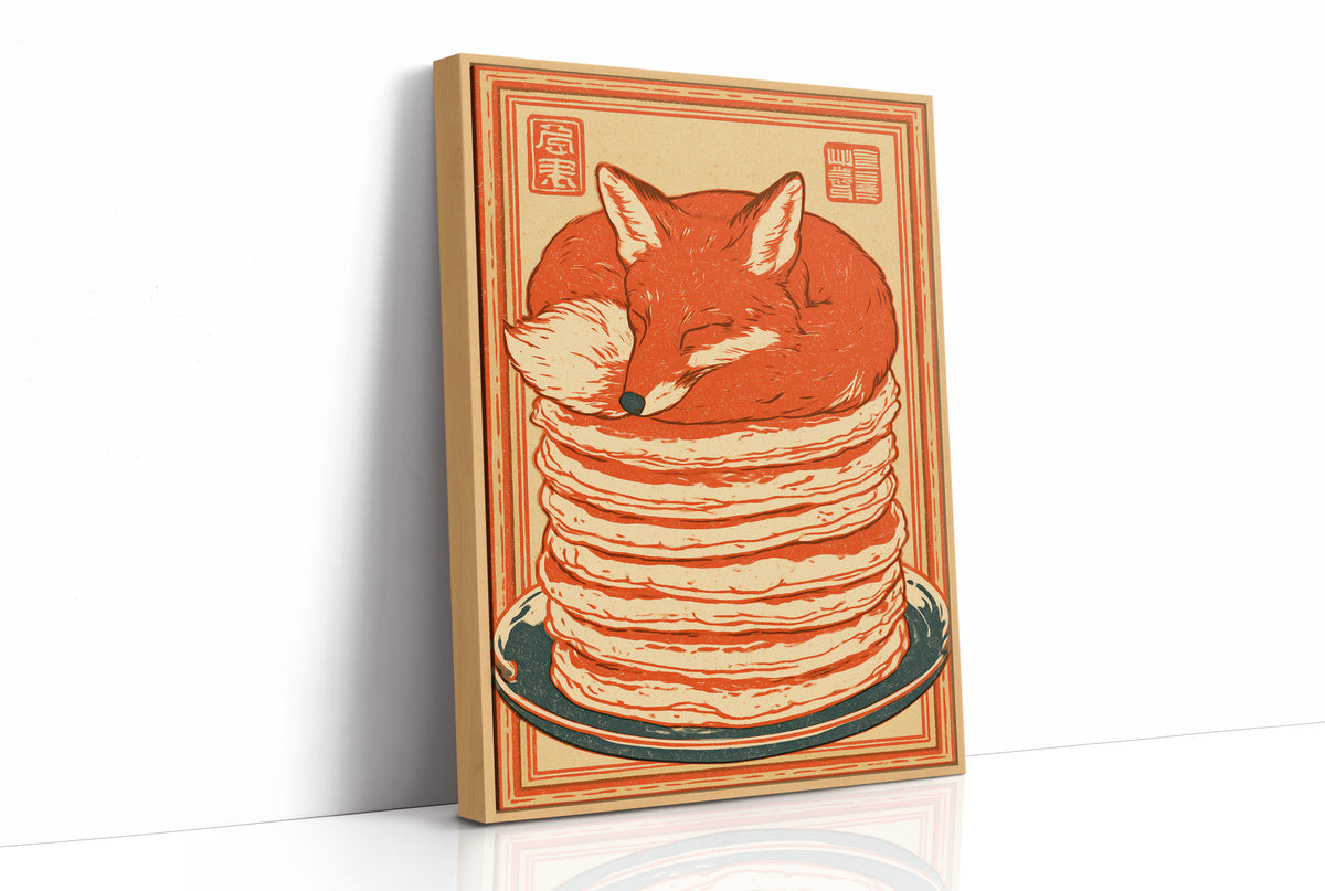 Fox Napping on Pancakes