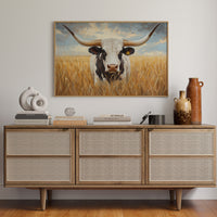 Golden Fields Meet Longhorn's Gaze
