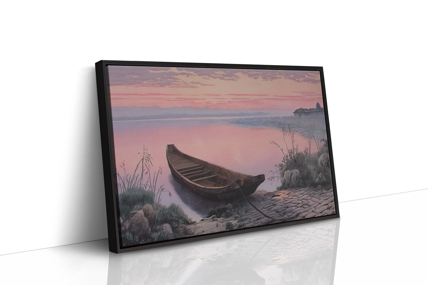 Lakeside Boat Awaits Dawn's Promise