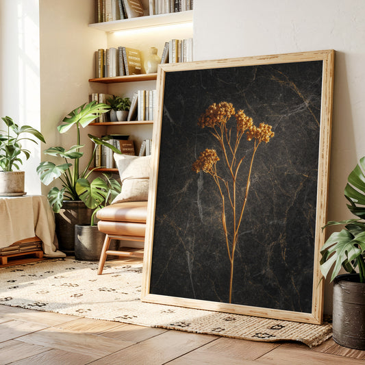 Golden Blooms Against Timeless Stone