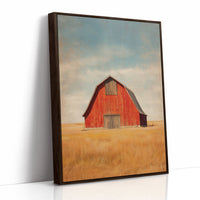 Red Barn Under Prairie Skies
