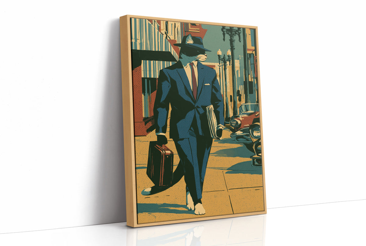 Noir Detective Cat Street Scene
