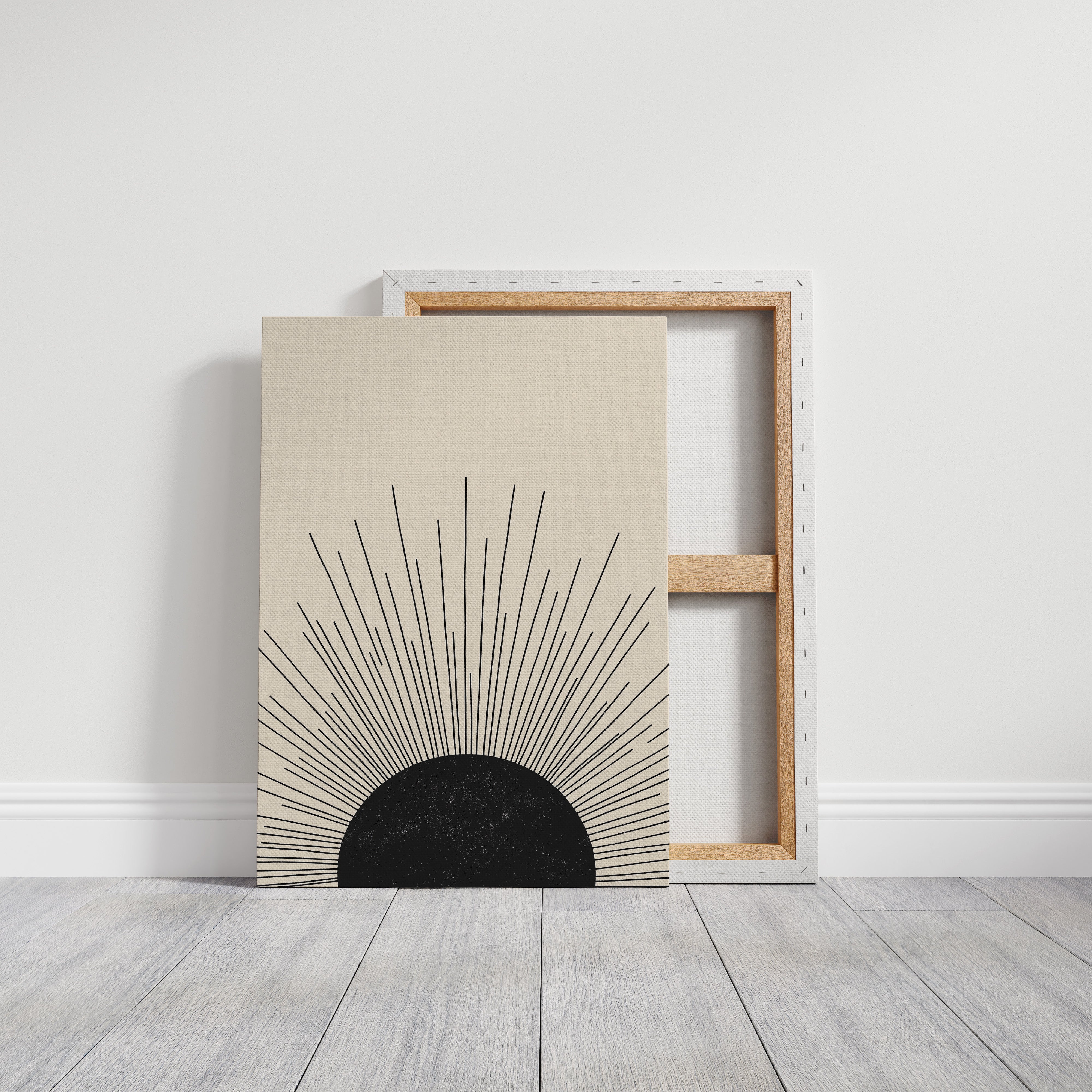 Minimal Black Sunburst Rising