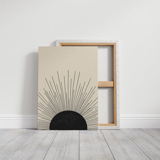 Minimal Black Sunburst Rising