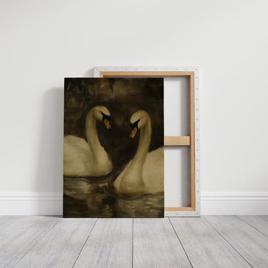 Two Swans in Quiet Reflection
