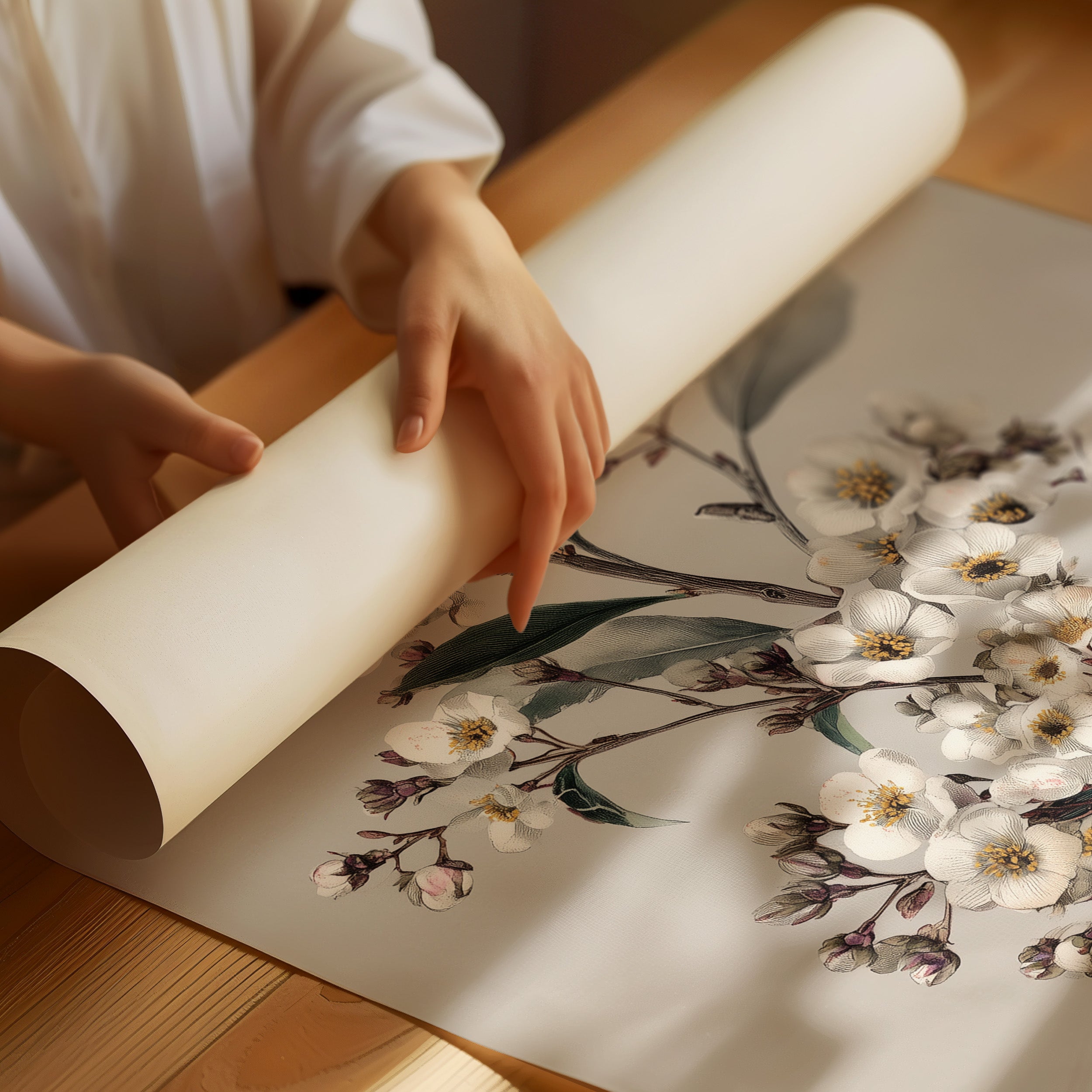 Ivory Blossoms On Quiet Branch