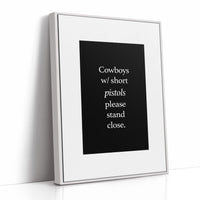 Cowboys With Short Pistols Stand Close