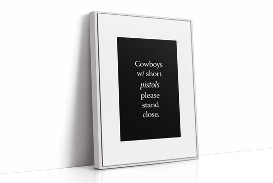 Cowboys With Short Pistols Stand Close