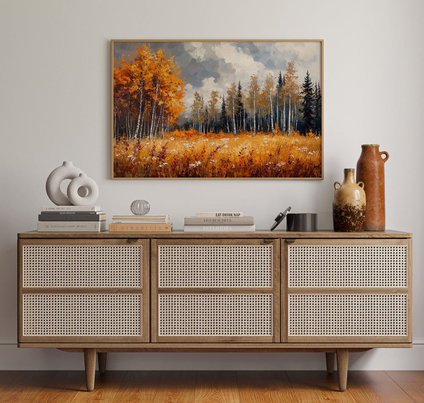 Autumn Meadow Sings Through Birch Lines