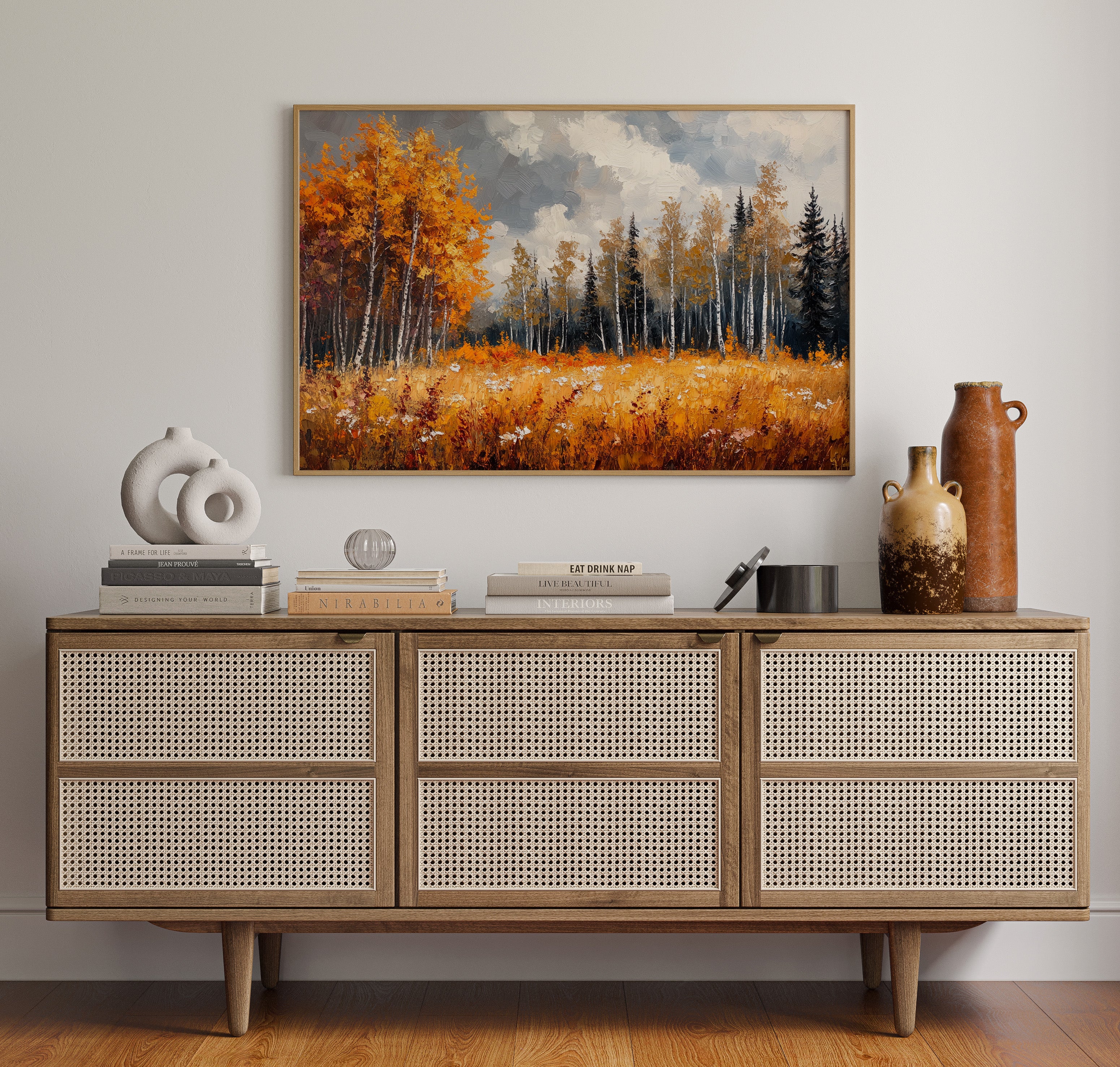 Autumn Meadow Sings Through Birch Lines